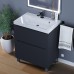 Тумба под раковину 70 см, Uperwood Tanos, напольная, черная, 2 ящика
