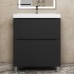 Тумба под раковину 70 см, Uperwood Tanos, напольная, черная, 2 ящика