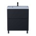 Тумба под раковину 70 см, Uperwood Tanos, напольная, черная, 2 ящика