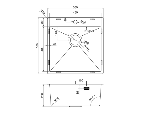 Кухонная мойка Reflexion Iseo RX2250SS полированная сталь