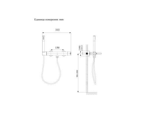 Смеситель для душа ALTROBAGNO Юнион (Unione) 030603 MB