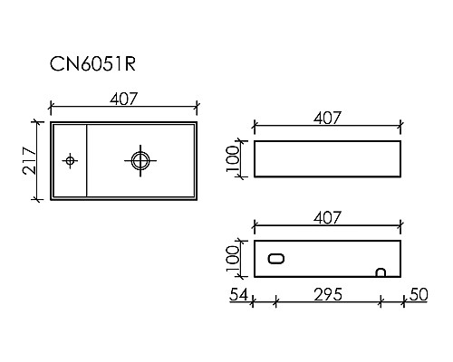 Рукомойник подвесной Ceramicanova антрацит матовый Element 407x217x100