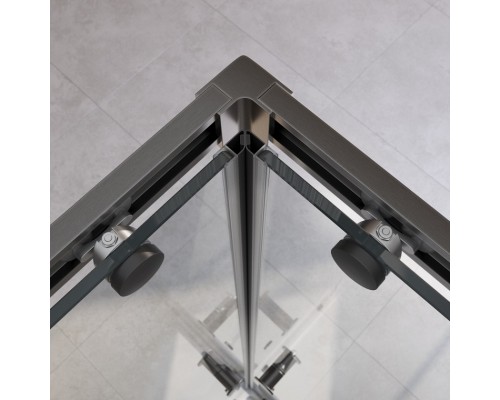 Душевой уголок Cezares Relax-304 90x90 RELAX-304-A-2-90-C-GM профиль Оружейная сталь стекло прозрачное