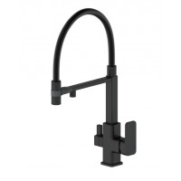 Смеситель для кухни с гибким изливом и подключением фильтра Wonzon&Woghand, Черный матовый