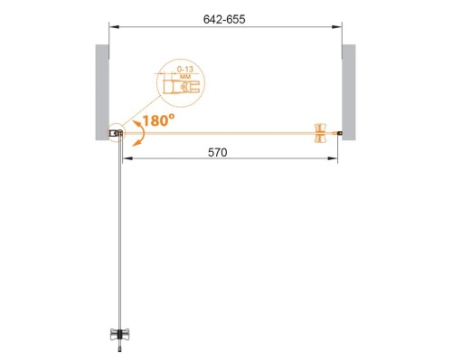Дверь в проём Cezares ECO-B-1-65-C-Cr