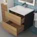 Тумба с раковиной подвесная Uperwood Barsa 60х45х57 см, черная/дуб сонома