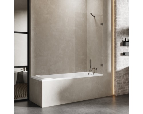 Шторка для ванны NEW TRENDY AVEXA GUNMETAL BRUSHED 90x150 EXK-3519 оружейная сталь