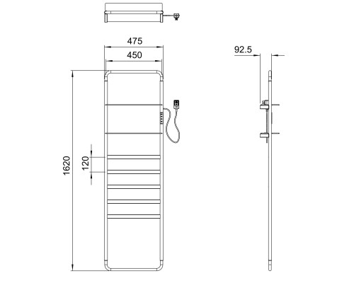 Полотенцесушитель электрический Wonzon&Woghand D?SSELDORF, Темный графит WW-A205-GM