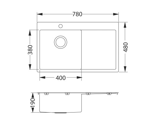 Мойка Alveus Quatro 30 BRS-90 78x48 в комплекте с сифоном