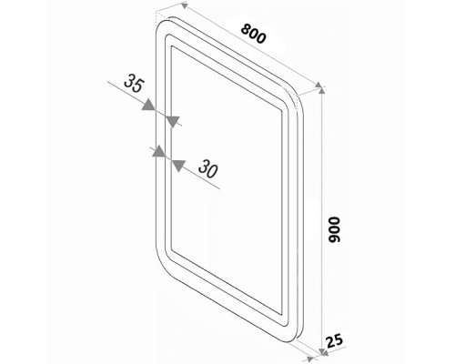 Зеркало Континент Lucia 800х900 ЗЛП627 с подсветкой с сенсорным выключателем