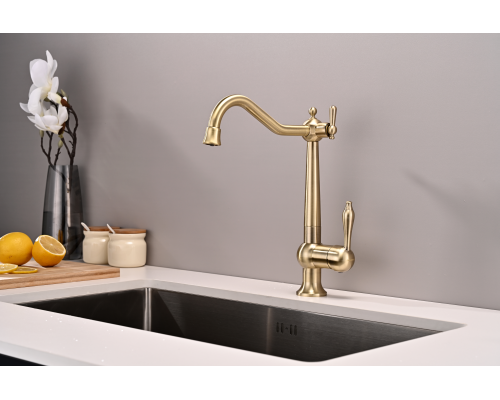 Смеситель для кухни Paulmark Retro бронза Re213226-BR