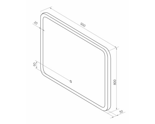 Зеркало Континент Demure 900х800 ЗЛП880 с подсветкой с сенсорным выключателем