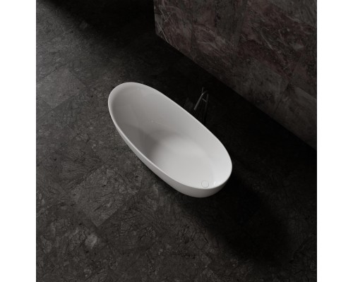 Ванна из искусственного камня Vincea VBT-6S03MW, 170x80x63, белый мат, со слив-переливом