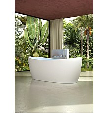 Ванна из искусственного камня Vincea VBT-6S03MW, 170x80x63, белый мат, со слив-переливом