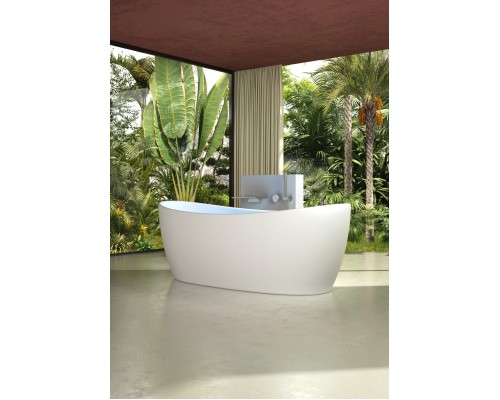 Ванна из искусственного камня Vincea VBT-6S03MW, 170x80x63, белый мат, со слив-переливом