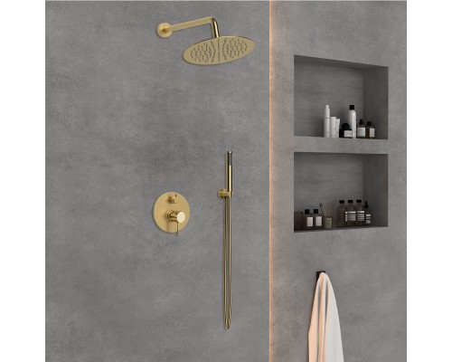 Душевой комплект Vincea Desire VSFW-1D1GM встраиваемый 2 режима брашированное золото