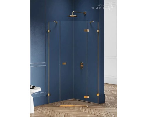 Душевое ограждение NEW TRENDY AVEXA GOLD BRUSHED R 80x80x200 золото
