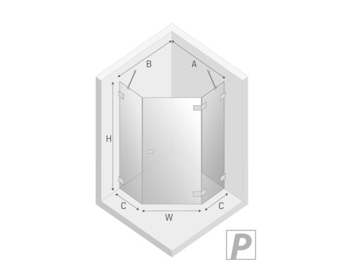 Душевое ограждение NEW TRENDY AVEXA GOLD BRUSHED R 80x80x200 золото