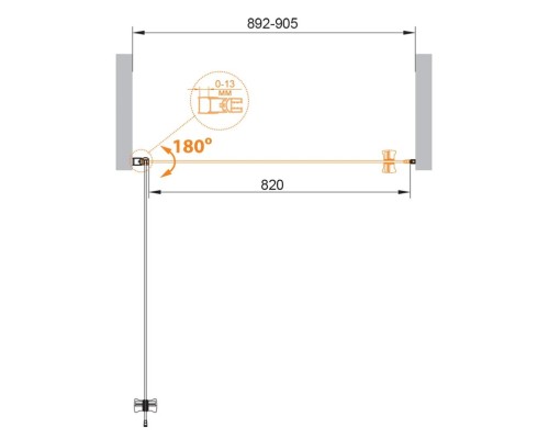 Дверь в проём Cezares ECO-B-1-90-P-Cr