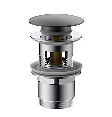 Донный клапан Vincea DPU-1B01GM клик-клак G1 1/4, с переливом, вороненая сталь