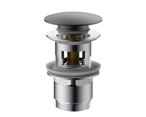 Донный клапан Vincea DPU-1B01GM клик-клак G1 1/4, с переливом, вороненая сталь