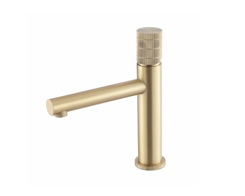 Смеситель для раковины Vincea Groove VBF-4G1BG4, брашированное золото
