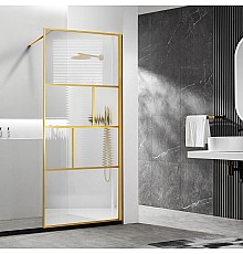 Душевая перегородка Vincea Walk-In VSW-1HC800CFBG 800x2000 браш золото