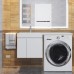 Тумба под стиральную машину подвесная Uperwood Magenta 45х50х55 см, белая, с дверцами