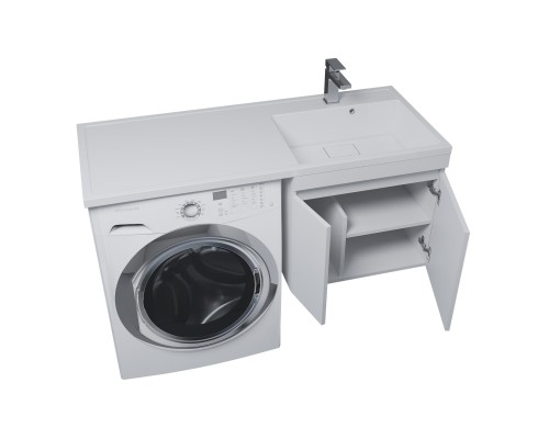 Тумба под стиральную машину подвесная Uperwood Magenta 45х50х55 см, белая, с дверцами