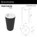 Умывальник WHITECROSS Pantheon D=43 (черный/белый мат) иск. камень