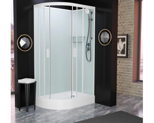 Душевая кабина Frank F412R White без крыши Размер:120x80x215 см