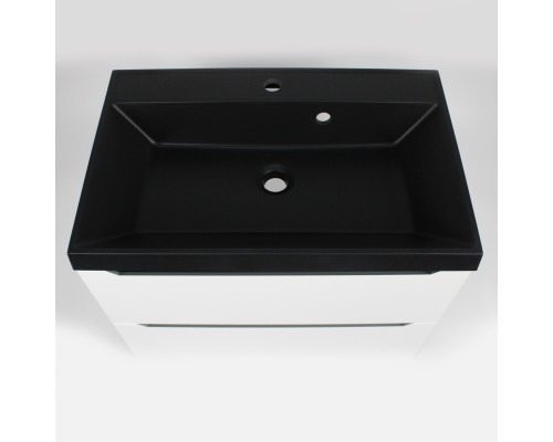 Раковина для ванной кварцевая Uperwood Classic Quartz 70х45х15 см, черная матовая, уголь