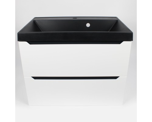 Раковина для ванной кварцевая Uperwood Classic Quartz 70х45х15 см, черная матовая, уголь