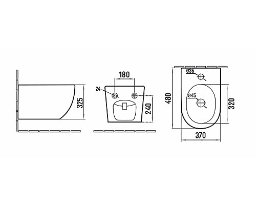 Подвесное биде Vincea Globo VB1-14S, цвет белый