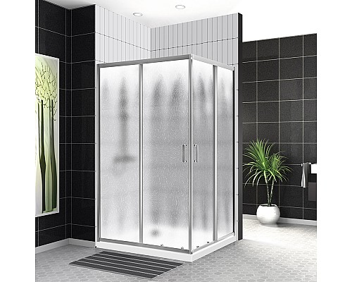 Душевой уголок BelBagno Uno 100х80 UNO-195-AH-2-100/80-CH-CR профиль Хром стекло шиншилла