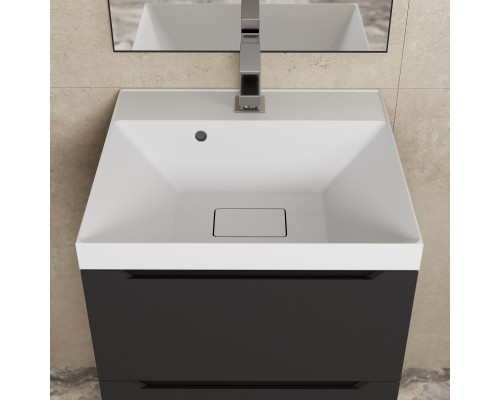 Тумба с раковиной подвесная Uperwood Tanos NEW 50х45х55 см, черная