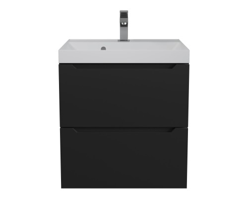 Тумба с раковиной подвесная Uperwood Tanos NEW 50х45х55 см, черная