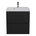Тумба с раковиной подвесная Uperwood Tanos NEW 50х45х55 см, черная