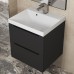 Тумба с раковиной подвесная Uperwood Tanos NEW 50х45х55 см, черная