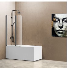 Душевая шторка на ванну Vincea VSB-12114CLGM, 1140x140, вороненая сталь, стекло прозрачное