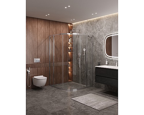 Душевой уголок Cezares Molveno R-11 110х110 MOLVENO-R-11-90+20-C-Cr-IV профиль Хром стекло прозрачное