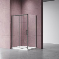 Душевой уголок Vincea Dice VSR-4D1013CLGM, 130x100, вороненая сталь, стекло прозрачное