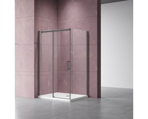 Душевой уголок Vincea Dice VSR-4D1013CLGM, 130x100, вороненая сталь, стекло прозрачное
