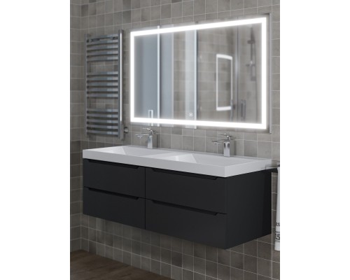 Раковина для ванной Uperwood Classic 120х45х14 см, двойная, белая глянцевая