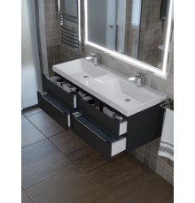 Раковина для ванной Uperwood Classic 120х45х14 см, двойная, белая глянцевая