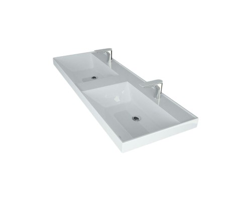 Раковина для ванной Uperwood Classic 120х45х14 см, двойная, белая глянцевая
