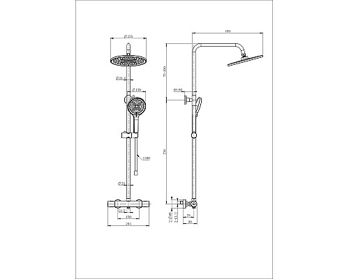 Душевая система с термостатом Wonzon&Woghand, Белый матовый