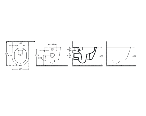 Унитаз ISVEA VEA Rondo подвесной 365x510x400 белый матовый 10VA02002SV-2L