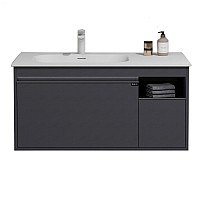 Тумба с раковиной Black&White U910.1000 матовый серый