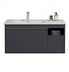 Тумба с раковиной Black&White U910.1000 матовый серый